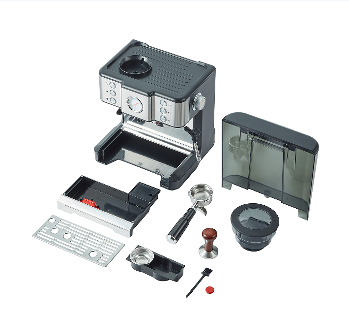 2300W Coffee Grinder & Espresso Machine with 15-Bar Pressure, 30 Grinding Levels, and 58mm Filter